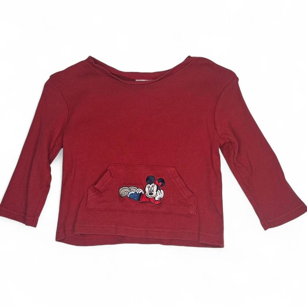Disney Women's Red and Burgundy T-shirt